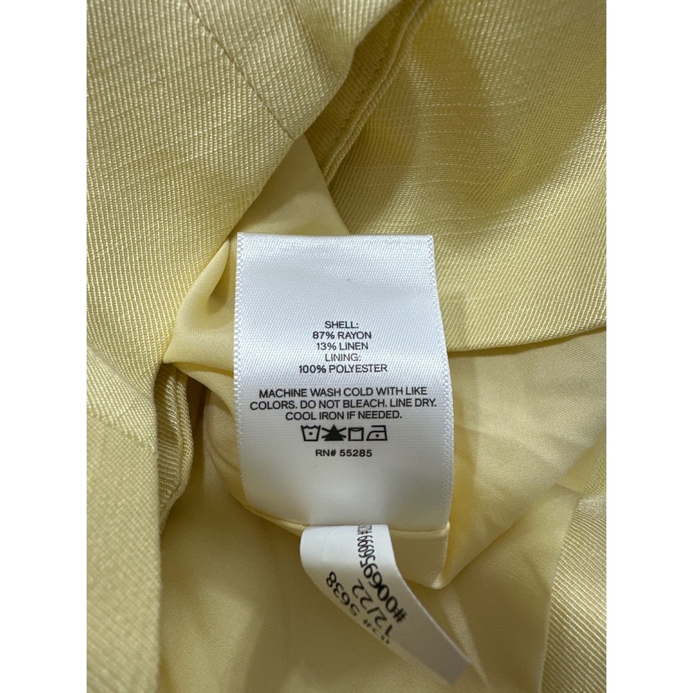 Express Women Yellow Linen Blend T-Back Halter Tailored Vest Waistcoat XL NEW - Picture 8 of 8